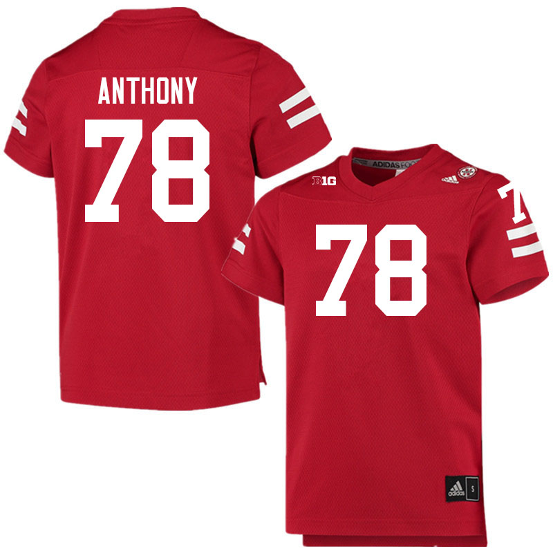 Men #78 Hunter Anthony Nebraska Cornhuskers College Football Jerseys Sale-Scarlet
